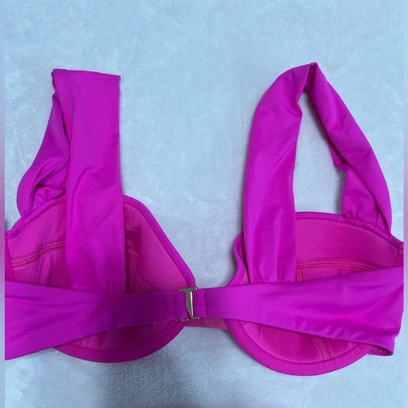 Kate Spade Bikini Set Size Medium NWT Hot Pink Underwire Top 2 Piece Swimsuit - Picture 9 of 10